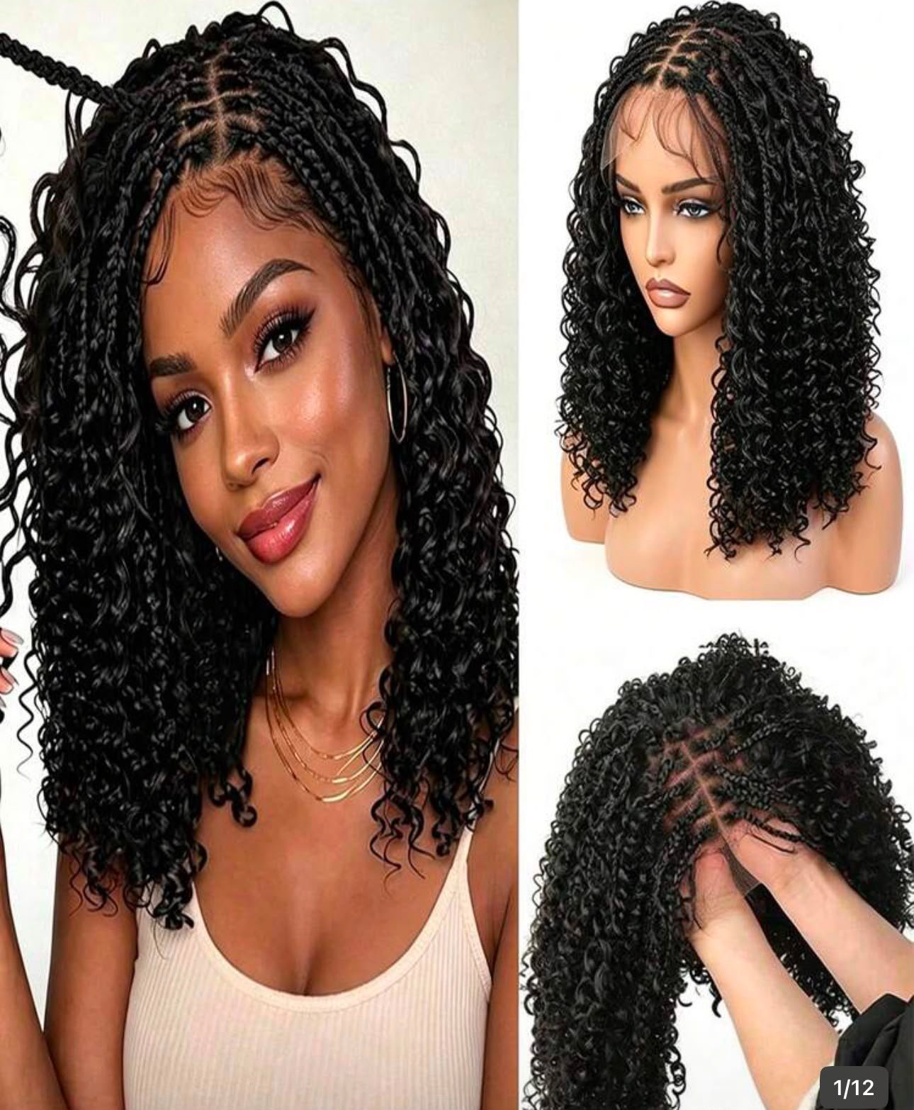 Goddess French Curl Knotless Bob Wig
