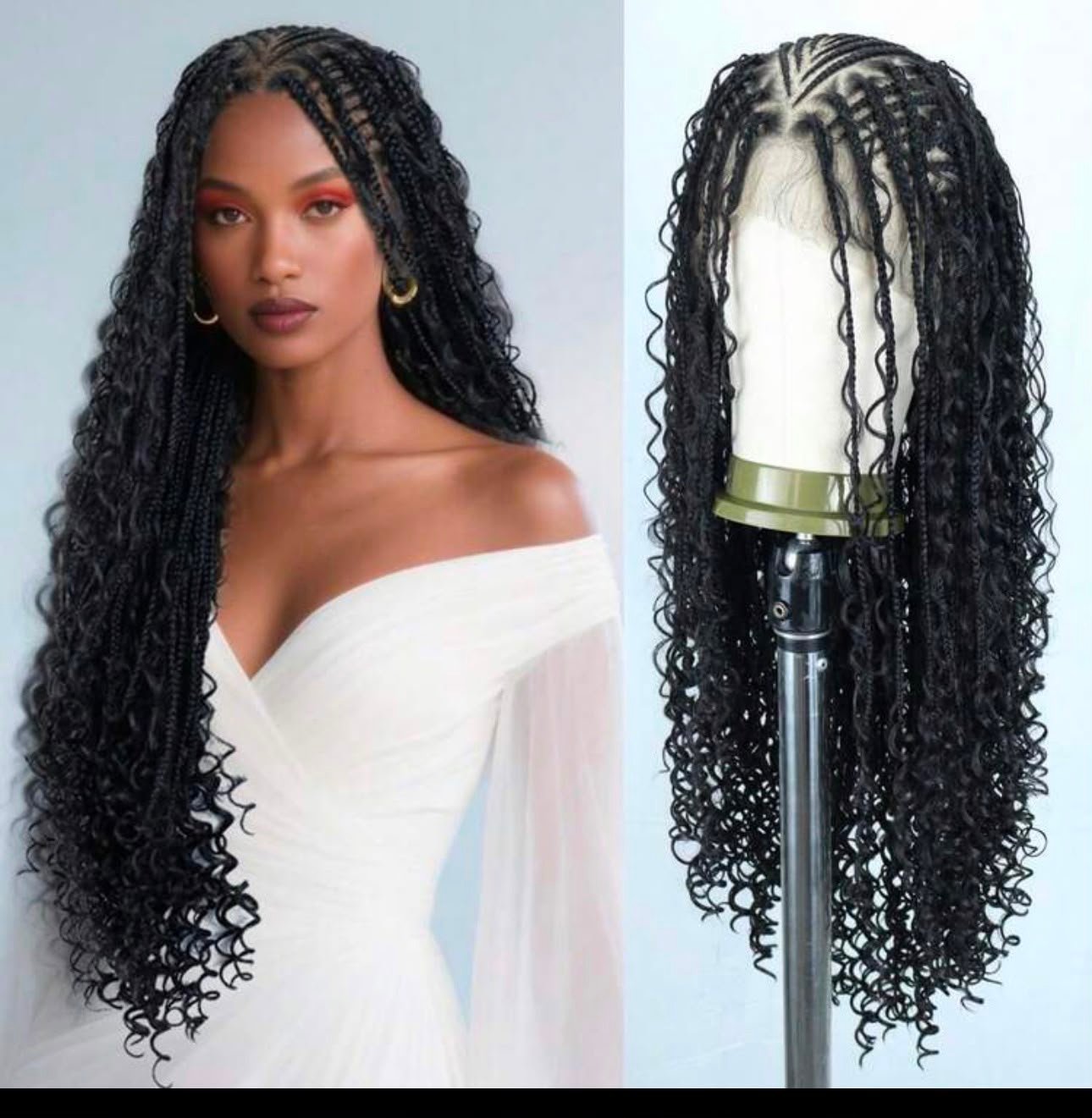 Long Goddess Boho Knotless Braided Wig